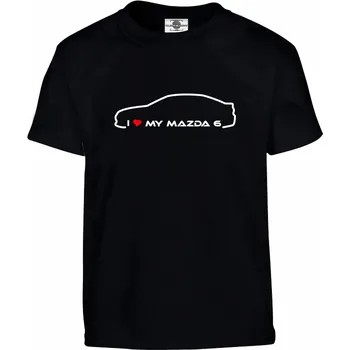Pánské tričko Tričko I love my Mazda 6 Druh: Dětské, Barva: Černá, Velikost: 122-S