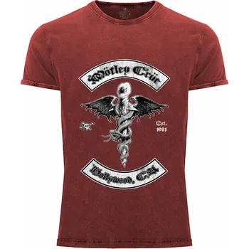 Pánské tričko Tričko Mötley Crüe | Est. 1981 Druh: Pánské, Barva: Garnet žíhaná, Velikost: L