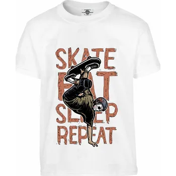 Pánské tričko Tričko Skate Eat Sleep Repeat Druh: Dětské, Barva: Bílá, Velikost: 146-L