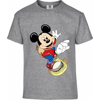 Chlapecké tričko Tričko Mickey na skejtu Druh: Dětské, Barva: Šedá, Velikost: 134-M