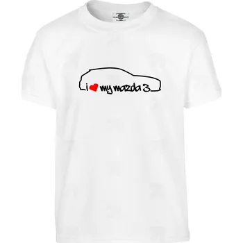 Pánské tričko Tričko I love my Mazda 3 Druh: Dětské, Barva: Bílá, Velikost: 122-S