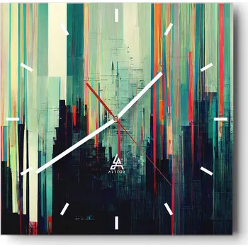 Hodiny Velké nástěnné hodiny 40x40 Abstrakce Skleněné tiché hodiny