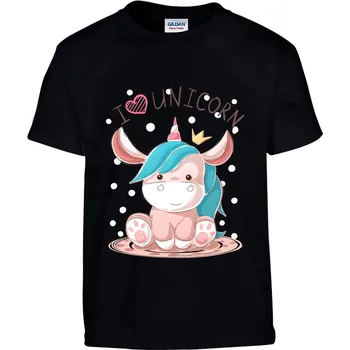 Pánské tričko Tričko I love unicorn Druh: Dětské, Barva: Černá, Velikost: 158-XL