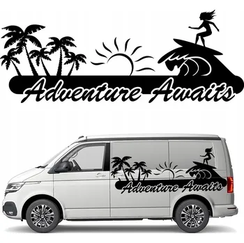 Samolepicí dekorace na vozidlo SAMOLEPKY na auto SURFER ADVENTURE 44 x 113 cm
