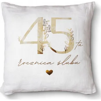 Dekorativní polštářek Antialergický dekorativní polštář s potiskem 40x40 - 45. výročí svatby