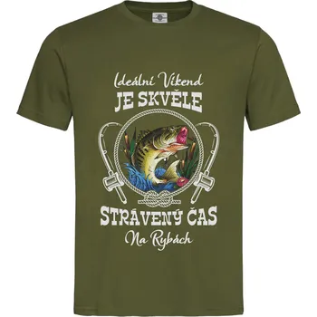 Pánské oblečení Tričko Ideální víkend na rybách Druh: Pánské, Barva: Khaki, Velikost: XL
