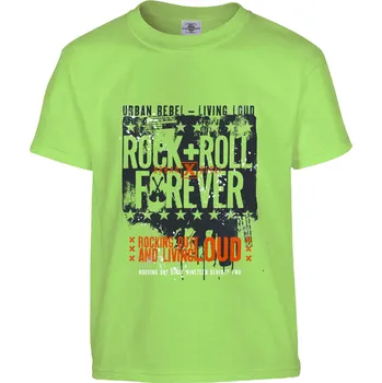Pánské tričko Tričko Rock & Roll Forever Druh: Dětské, Barva: Světle Zelená, Velikost: 134-M