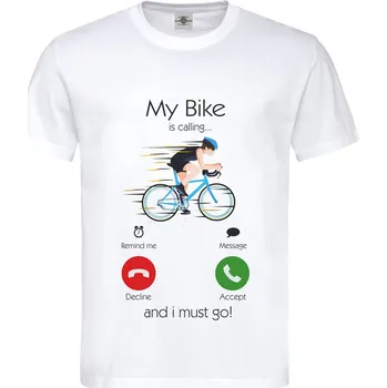 Pánské tričko Tričko My bike is calling... Druh: Dětské, Barva: Bílá, Velikost: 146-L