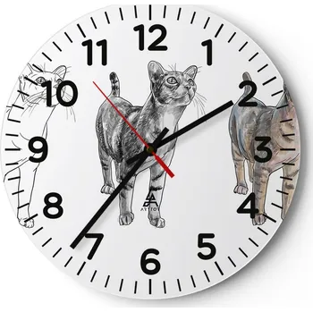 Hodiny Kuchyňské nástěnné hodiny 30x30 Zvířata Moderní skleněné hodiny Obývací pokoj Tiché