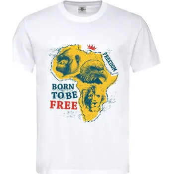 Pánské tričko Born to be free | Narozen jako svobodný Druh: Pánské, Barva: Bílá, Velikost: S