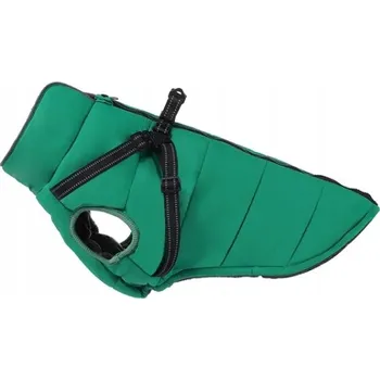 Obleček pro psa BUNDA OBLEČEK PRO PSA VESTA TEPLÁ ZIMNÍ ZELENÁ S POSTROJEM M