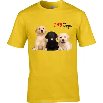 Pánské tričko Tričko I Love Dogs Druh: Pánské, Barva: Žlutá, Velikost: M