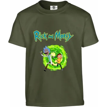 Pánské tričko Tričko Rick And Morty Druh: Dětské, Barva: Khaki, Velikost: 158-XL