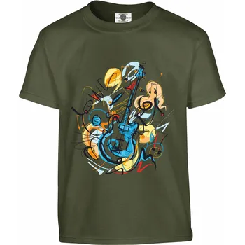 Pánské tričko Tričko Abstrakce kytary Druh: Dětské, Barva: Khaki, Velikost: 122-S