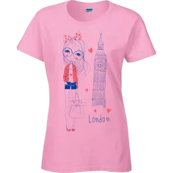 Dámské tričko Tričko London Druh: Dámské, Barva: Růžová, Velikost: M
