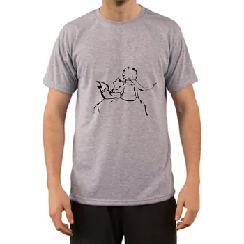 Tričko s krátkým rukávem Unisex - potisk motivu malý princ a liška, Velikost xxxxxxl, Varianta Tričko s krátkým rukávem Unisex - béžová