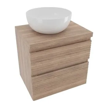 Koupelnová skříňka 2 zásuvková s krycí deskou Naturel Savona 58x53x44,8 cm dub Halifax mat SAVONA260DHD