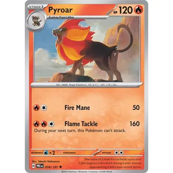 Sběratelská karetní hra Pyroar 016/131 - Prismatic Evolutions Typ karty: Non-Holo