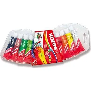 Výtvarná barva Kores Temperas - tempery v tubě - 12 ml, 12 barev
