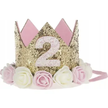 Čelenka Korunka čelenka DRUHÉ NAROZENINY brokat květiny růže