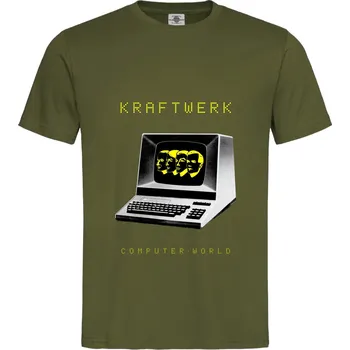 Pánské oblečení Tričko Kraftwerk | Computer World Druh: Pánské, Barva: Khaki, Velikost: S