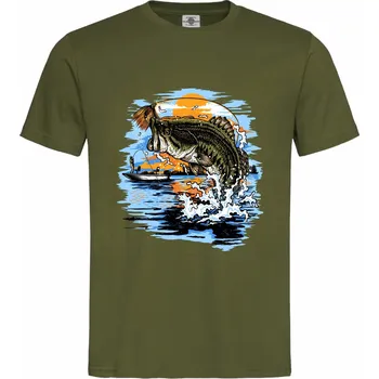 Pánské oblečení Tričko Chytání okouna Druh: Pánské, Barva: Khaki, Velikost: XL