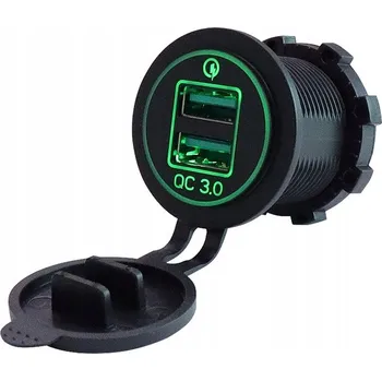 USB Nabíječka 2x QC 3.0 36W ZELENÁ