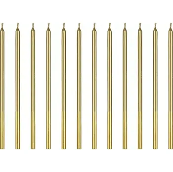 Dortová svíčka PartyDeco Svíčky zlaté 14 cm 12 ks