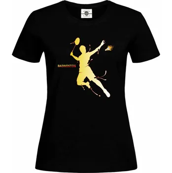 Dámské tričko Tričko Badminton Druh: Dámské, Barva: Černá, Velikost: XS