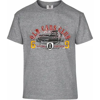 Pánské tričko Tričko Old cars club Druh: Dětské, Barva: Šedá, Velikost: 158-XL