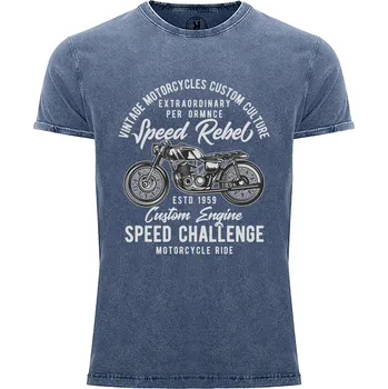 Pánské tričko Tričko Speed Rebel Druh: Pánské, Barva: Denim žíhaná, Velikost: S