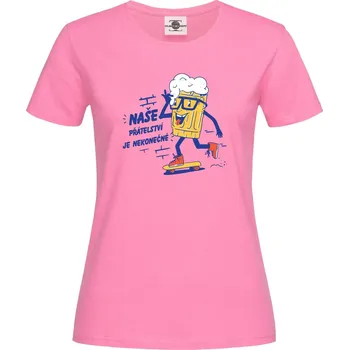 Dámské tričko Tričko Naše přátelství je nekonečné Druh: Dámské, Barva: Růžová, Velikost: XL