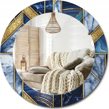 Zrcadlo Zrcadlo s potiskem do koupelny, kuchyně, předsíně. Moderní mramor, průměr 60 cm.