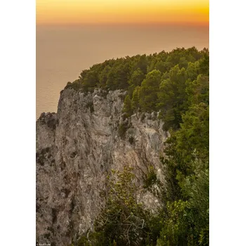 Obraz Plakát Krásný západ slunce z ostrova Capri bez rámu 21 x 29,7 cm