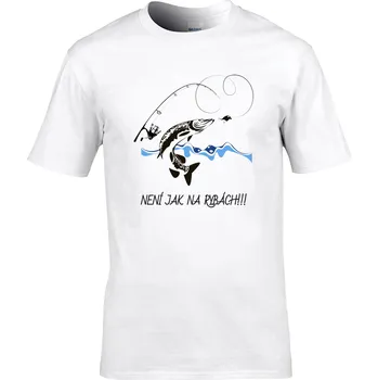 Pánské tričko Tričko Není jak na rybách!!! Druh: Pánské, Barva: Navy | Bílá, Velikost: S