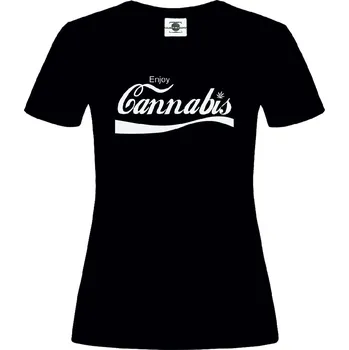 Dámské tričko Tričko Enjoy Cannabis Druh: Dámské, Barva: Černá, Velikost: L