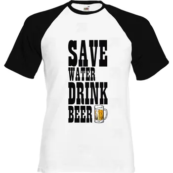 Pánské tričko Tričko Chraňte vodu pijte pivo Druh: Pánské, Barva: Černo | Bílá, Velikost: XL