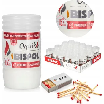 Svíčka Parafínové vložky do hřbitovních svíček BISPOL WP0 36H 30 ks + zápalky DABSTER_ PL 38 ks