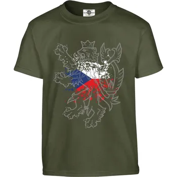 Pánské oblečení Tričko Česko Druh: Dětské, Barva: Khaki, Velikost: 122-S