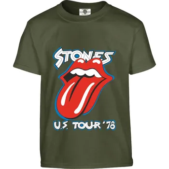 Pánská móda Tričko Stones | U.S. Tour '78 Druh: Dětské, Barva: Khaki, Velikost: 158-XL