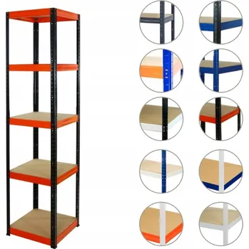 Dílenský regál Kovový skladový regál Wamar 180 x 45 x 45 cm, nosnost až 175 kg na polici