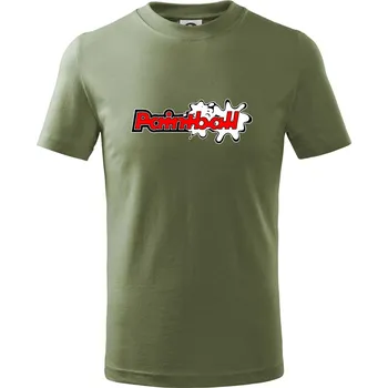 Paintball splash - Tričko dětské bavlněné - 158 cm/12 let ( Khaki )