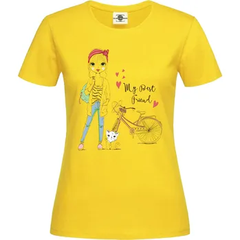 Pánské tričko Tričko My best friend Druh: Dámské, Barva: Žlutá, Velikost: S