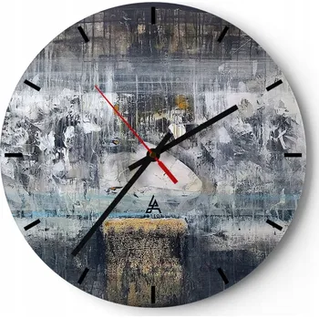 Hodiny Nástěnné hodiny do kuchyně 30x30 Abstrakce Skleněné hodiny do obýváku Tiché