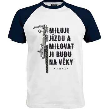 Pánské tričko Tričko Miluji jízdu Druh: Pánské, Barva: Navy | Bílá, Velikost: XL
