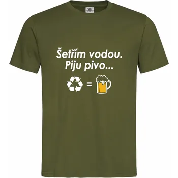 Pánské tričko Tričko Šetřím vodou. Piju pivo... Druh: Pánské, Barva: Khaki, Velikost: M