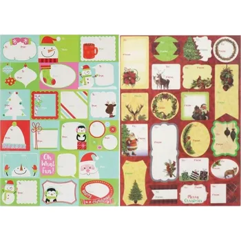 Vánoční dekorace Samolepky na dárky, vánoční přáníčka, sada