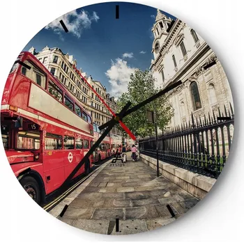 Hodiny Nástěnné hodiny do kuchyně 30x30 Město Skleněné hodiny do obýváku Loft Tiché