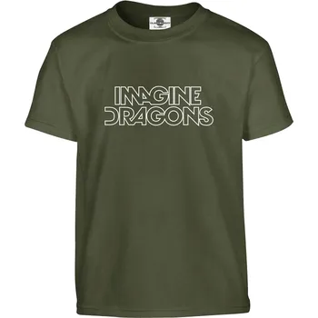 Pánské oblečení Tričko Imagine Dragons Druh: Dětské, Barva: Khaki, Velikost: 122-S