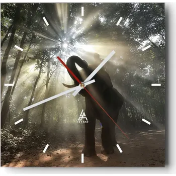 Hodiny Velké nástěnné hodiny 40x40 Krajina Skleněné hodiny Tiché